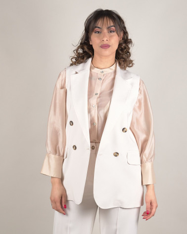 Gilet beige doppiopetto elegante