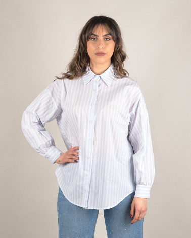 Camicia oversize a righe in cotone