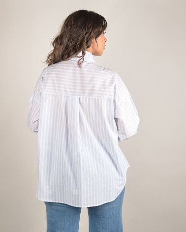 Camicia oversize a righe in cotone