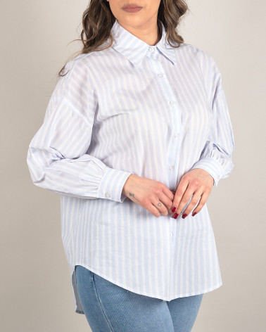 Camicia oversize a righe in cotone