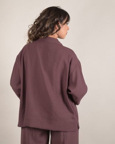 Camicia oversize in viscosa con maniche ampie