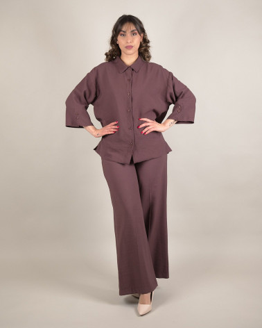 Camicia oversize in viscosa con maniche ampie