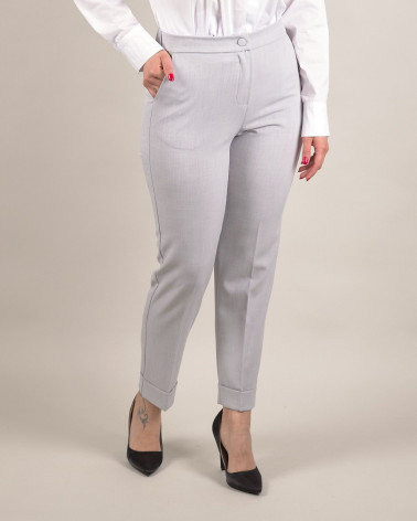Pantaloni grigi con risvolto alla caviglia