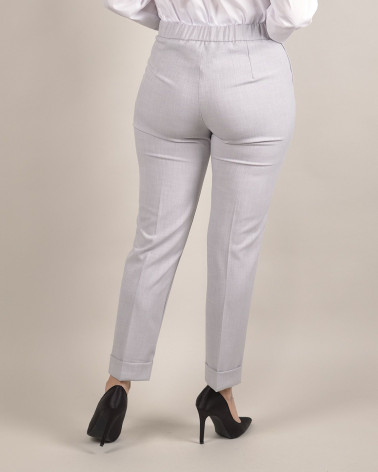 Pantaloni grigi con risvolto alla caviglia