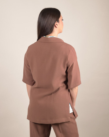 Blazer manica corta tabacco