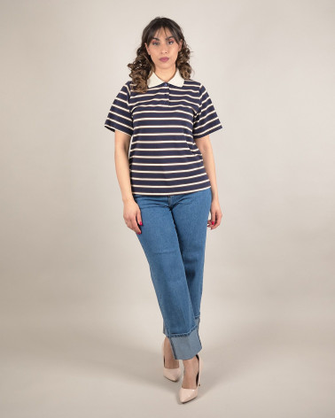 Polo a righe in cotone