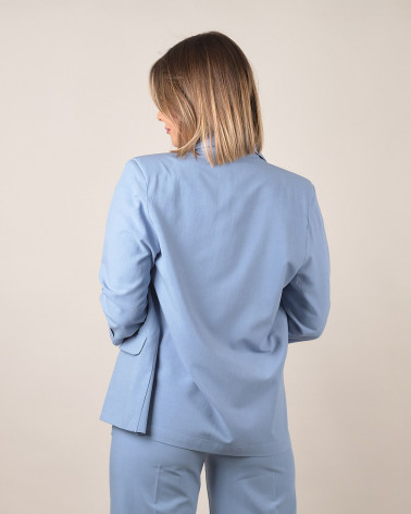 Blazer color polvere in misto cotone