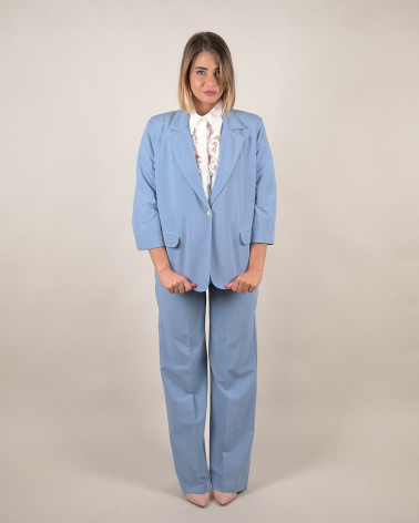 Blazer color polvere in misto cotone