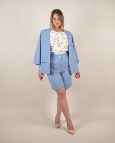 Bermuda color polvere in misto cotone