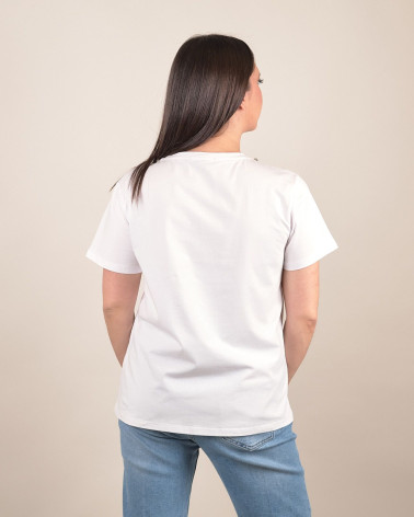 T-shirt in cotone con collana gioiello