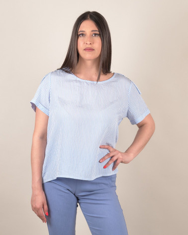 Blusa a righe donna scollo rotondo