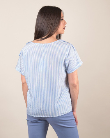 Blusa a righe donna scollo rotondo