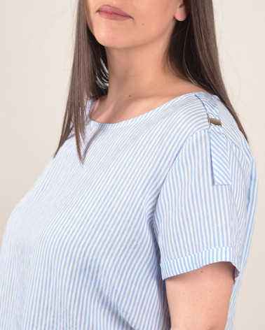Blusa a righe donna scollo rotondo