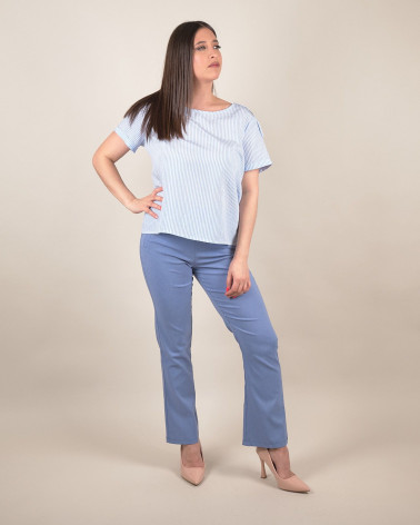 Blusa a righe donna scollo rotondo