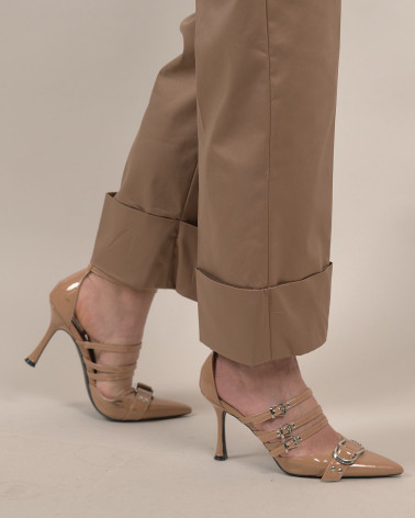 Pantaloni in cotone con risvolto sartoriale