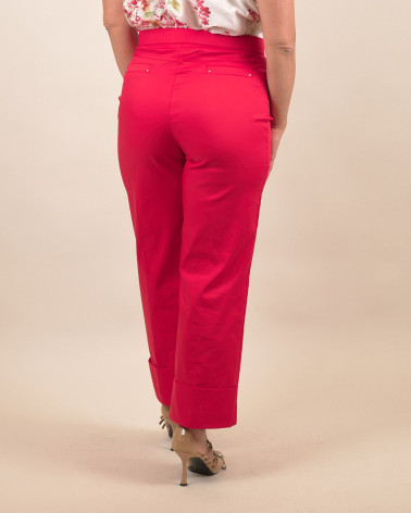 Pantaloni in cotone con risvolto sartoriale