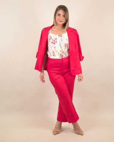 Pantaloni in cotone con risvolto sartoriale