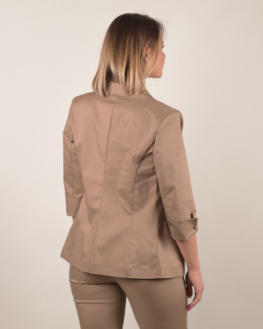 Blazer in cotone con maniche risvoltate