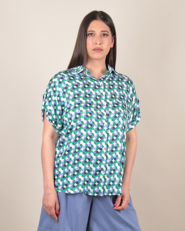 Camicia morbida con fantasia Geo Breeze