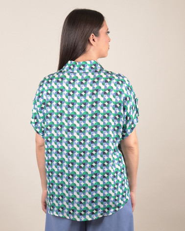 Camicia morbida con fantasia Geo Breeze