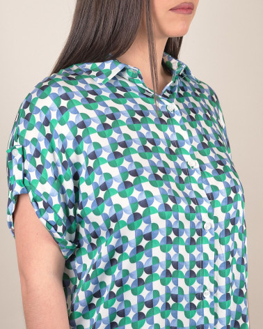Camicia morbida con fantasia Geo Breeze