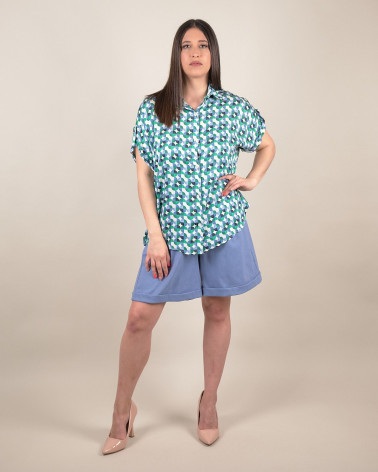 Camicia morbida con fantasia Geo Breeze