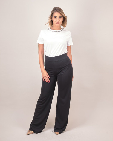 Pantalone ampio daily fit in tessuto fluido