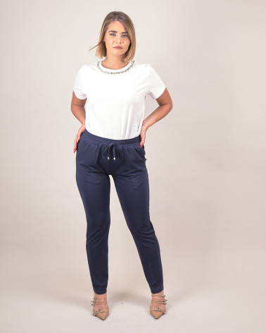 Pantalone daily fit in tessuto fluido
