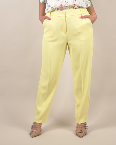 Pantaloni dritti in tessuto cady giallo