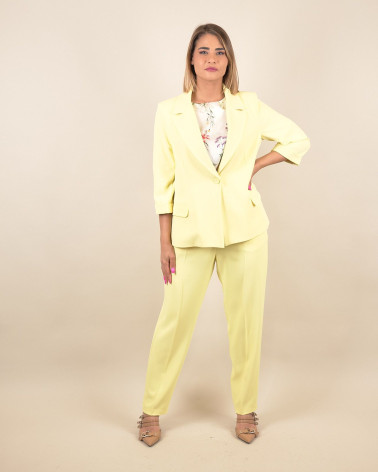 Blazer giallo in cady con manica 3/4