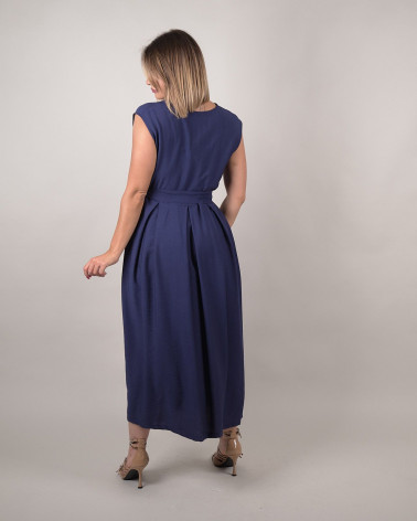 Maxi dress incrociato blu navy
