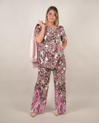 Casacca lunga con stampa astratta