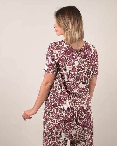 Casacca lunga con stampa astratta