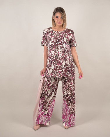 Casacca lunga con stampa astratta