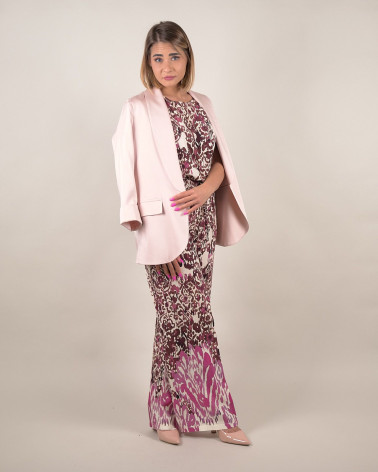 Pantaloni ampi in viscosa stampa astratta