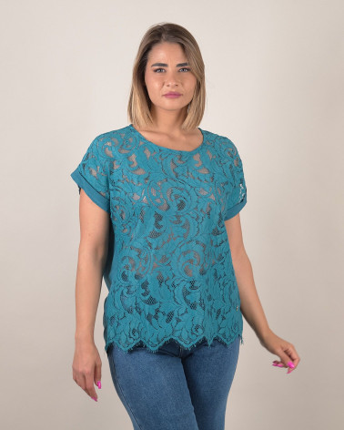 Maglia in pizzo macramè in cotone