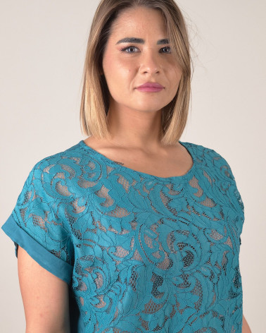 Maglia in pizzo macramè in cotone