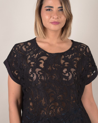 Maglia in pizzo macramè in cotone