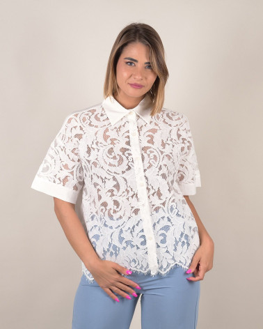 Camicia in pizzo macramè in cotone