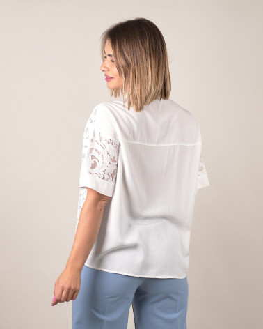 Camicia in pizzo macramè in cotone