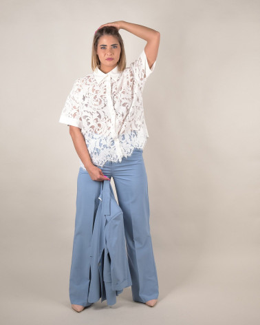 Camicia in pizzo macramè in cotone