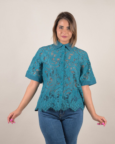 Camicia in pizzo macramè in cotone
