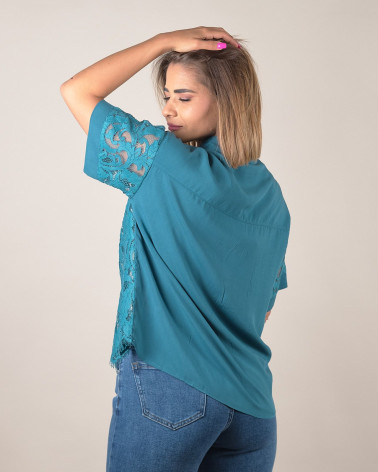 Camicia in pizzo macramè in cotone