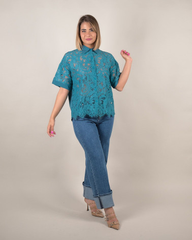 Camicia in pizzo macramè in cotone