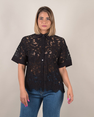 Camicia in pizzo macramè in cotone