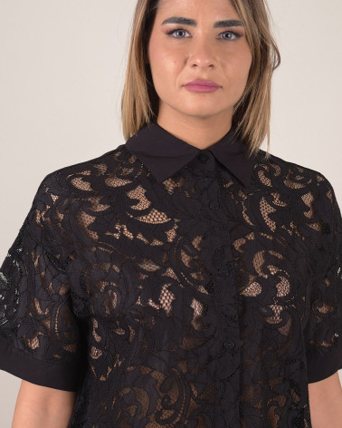 Camicia in pizzo macramè in cotone
