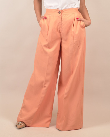 Pantaloni ampi in misto lino