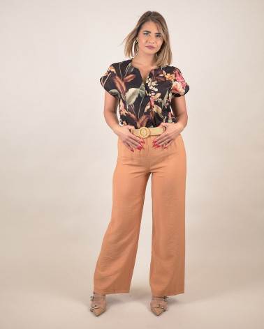 Pantaloni ampi arancioni in viscosa