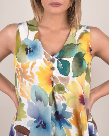 Top floreale multicolore