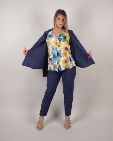 Top floreale multicolore